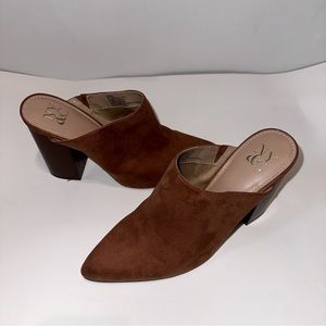 NY & Co Brown Heeled Mules
